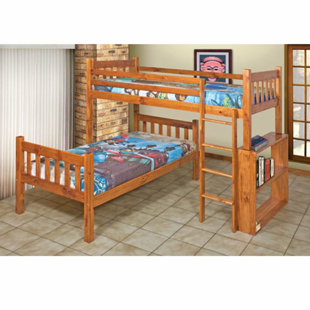 MC Designs Charlene L-Shape Bunk Bed - Wooden Bunk Beds